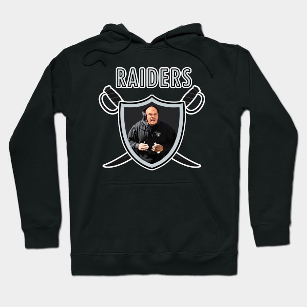 Las Vegas Raiders Coach AP Shield Hoodie by Dysfunctional Tee Shop